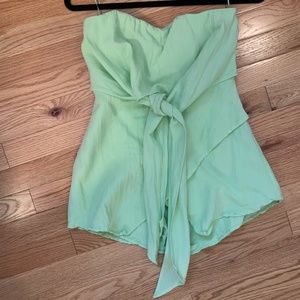 Mint Green Strapless Romper